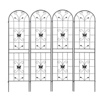 4 Pack Metal Garden Trellis 86.7" X 19.7" Rustproof Trellis For Climbing Plants Outdoor Flower Support Black Black Garden & Outdoor Iron