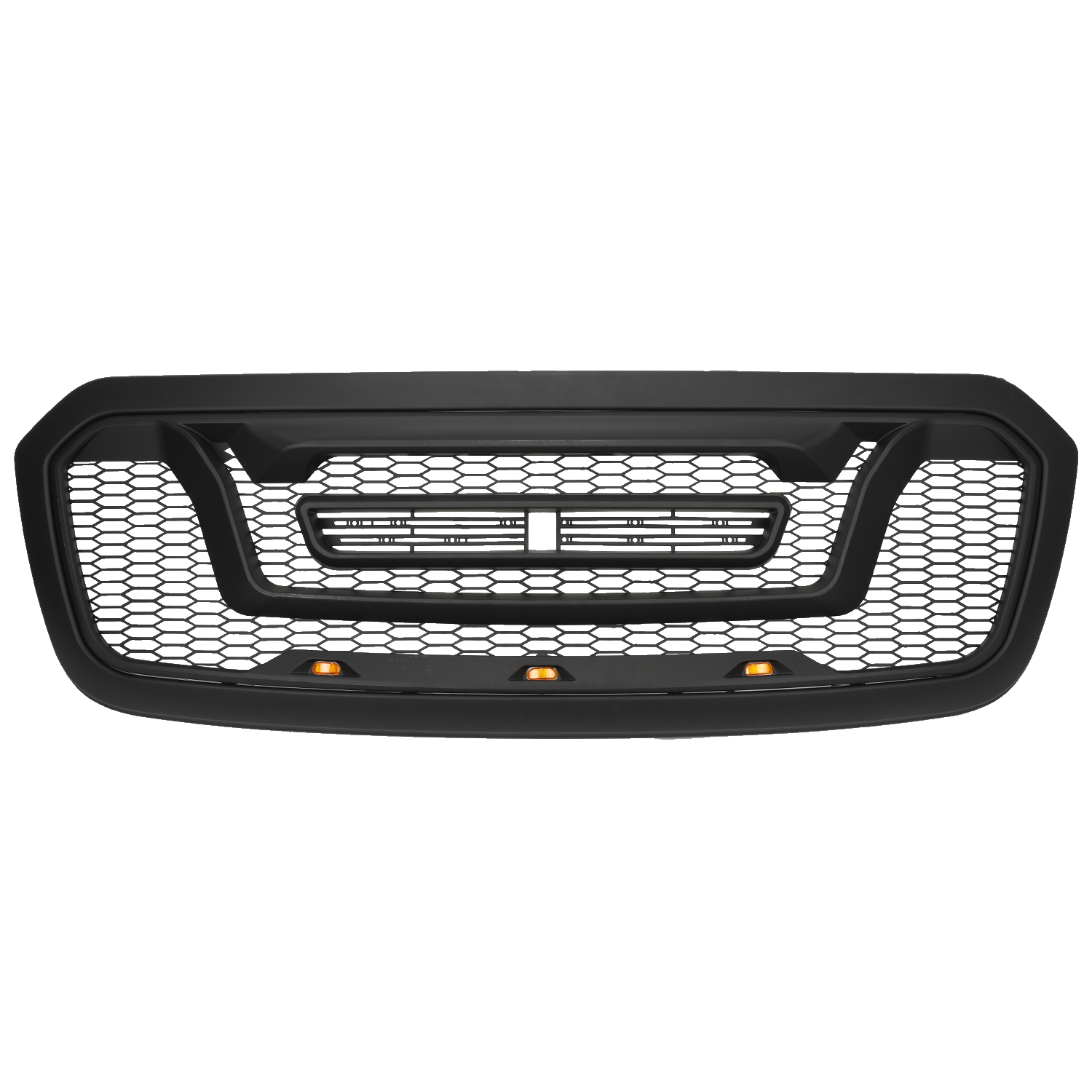 Matte Black Front Bumper Grille Grill W Letters For 2013 2018 Dodge Ram 1500 Black Abs