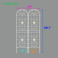 2 Pack Metal Garden Trellis 86.7" X 19.7" Rustproof Trellis For Climbing Plants Outdoor Flower Support Cream White Cream White Garden & Outdoor Iron