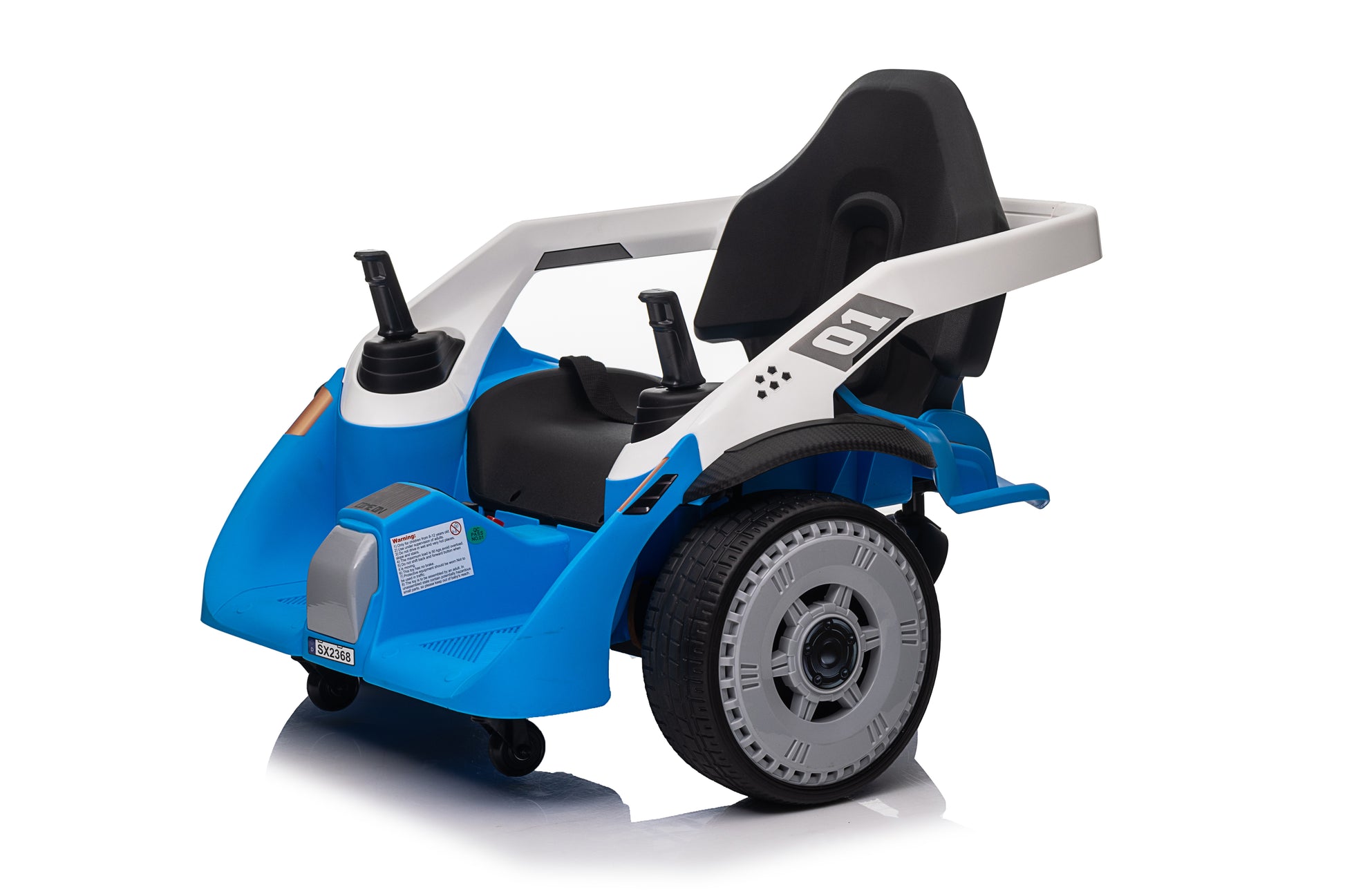 24V Electric Drifting Go Kart For Kids, Electric Ride On Toy W 85W*2 Motors, 8Mph Max Speed, Safety Belt, Music, Horn, Usb Blue Abs