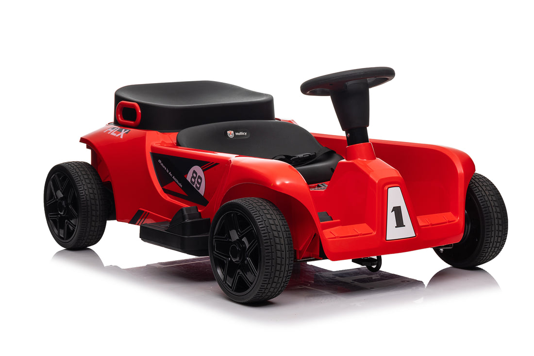 24V Electric Drifting Go Kart For Kids, Electric Ride On Toy W 85W*2 Motors, 8Mph Max Speed, Safety Belt, Music, Horn, Usb Red Abs