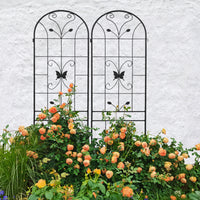 2 Pack Metal Garden Trellis 86.7" X 19.7" Rustproof Trellis For Climbing Plants Outdoor Flower Support Black Black Garden & Outdoor Iron