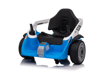 24V Electric Drifting Go Kart For Kids, Electric Ride On Toy W 85W*2 Motors, 8Mph Max Speed, Safety Belt, Music, Horn, Usb Blue Abs