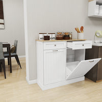 Two Drawers And Two Compartment Tilt Out Trash Cabinet Kitchen Trash Cabinet White White Mdf