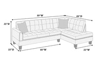Living Room Furniture 2 Pcs Sectional Sofa Set Laf Sofa And Raf Chaise Mushroom Color Tweeted Like Velvet Tufted Couch Nailheads Mushroom Primary Living Space Contemporary,Modern,Transitional L Shaped Rubberwood Fabric 5 Seat