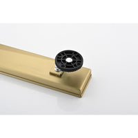 36 Inches Linear Shower Drain, Included Hair Strainer And Leveling Feet Brushed Gold Stainless Steel