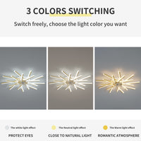 36In Ceiling Fan With Lights Remote Contro Dimmable Led,6 Gear Wind Speed Fan Light Gold Modern Acrylic