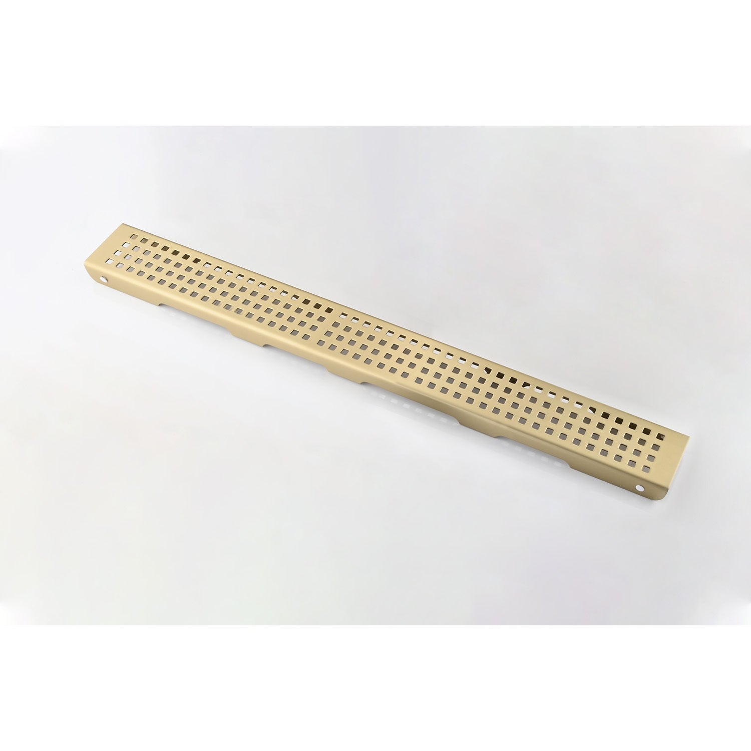 12 Inches Linear Shower Drain, Included Hair Strainer And Leveling Feet Brushed Gold Stainless Steel