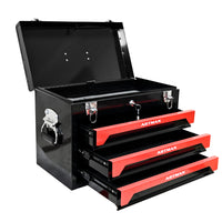 3 Drawers Tool Box Black Red Steel