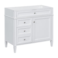 36'' Bathroom Vanity Without Top Sink, Modern Bathroom Storage Cabinet With 2 Drawers And A Tip Out Drawer, Solid Wood Frame Not Include Basin Sink 3 White 1 1 Adjustable Hinges Bathroom Freestanding Solid Wood Mdf Painted