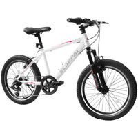 A20215 Kids Bicycle 20 Inch Kids Montain Bike Gear 7 Speed Bike For Boys And Girls White Pink Steel