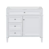 36'' Bathroom Vanity Without Top Sink, Modern Bathroom Storage Cabinet With 2 Drawers And A Tip Out Drawer, Solid Wood Frame Not Include Basin Sink 3 White 1 1 Adjustable Hinges Bathroom Freestanding Solid Wood Mdf Painted