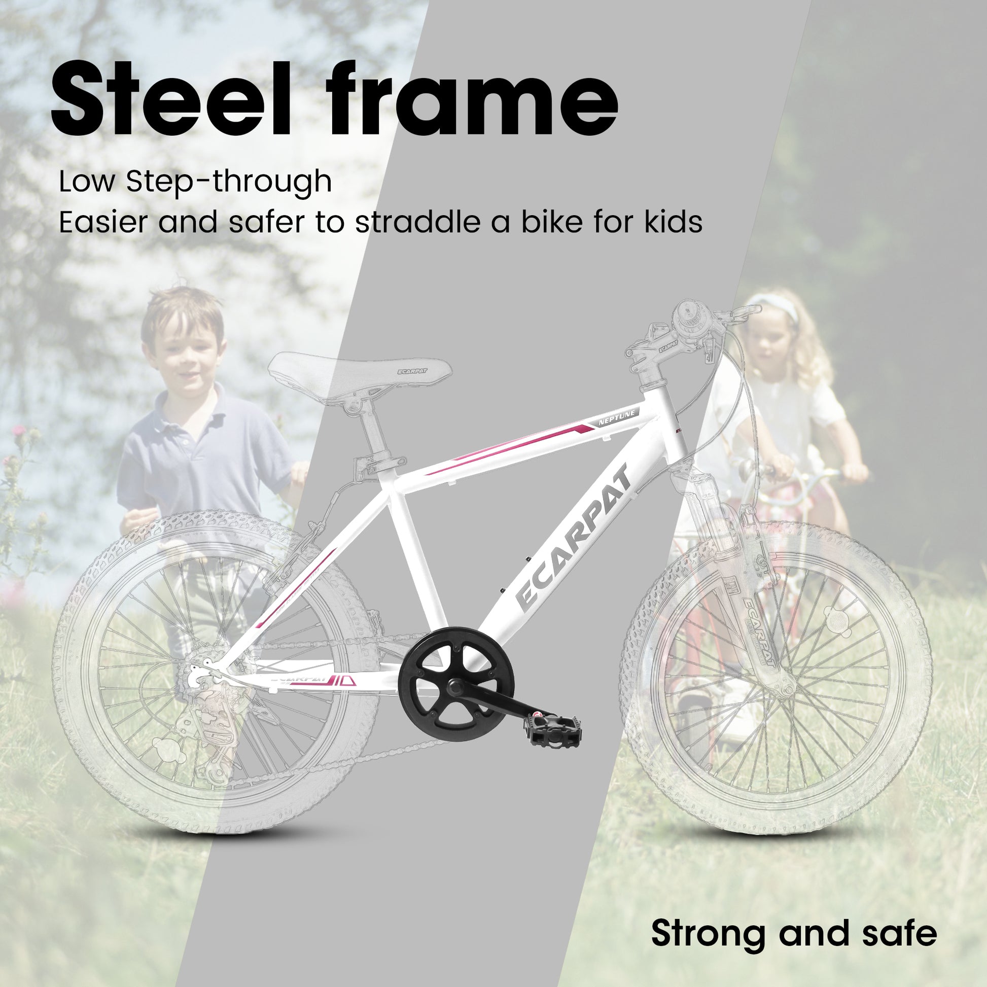 A20215 Kids Bicycle 20 Inch Kids Montain Bike Gear 7 Speed Bike For Boys And Girls White Pink Steel