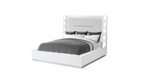 Coco Queen 5 Pc Vanity Led Bedroom Set Made With Wood In Milky White Box Spring Not Required Queen White Wood 5 Piece Set Bedroom Contemporary,Modern Solid Wood Mdf Polyester Built In Lighting Wood