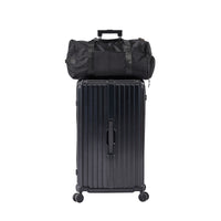 Luggage Set 4 Pcs 20" 24" 29" Travel Bag , Pc Abs Durable Lightweight Luggage With Collapsible Cup Holder, 360 Silent Spinner Wheels, Tsa Lock, Black Black Abs Pc