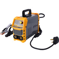 110 220V Mma Welder, 160A Stick Arc Welding Machine Igbt Inverter Digital Display Lcd Hot Start Welder With Electrode Holder, Work Clamp, Input Power Adapter Cable Dual Voltage Dc Yellow Grey Abs Steel Q235