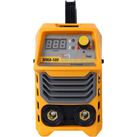 110 220V Mma Welder, 180A Stick Arc Welding Machine Igbt Inverter Digital Display Lcd Hot Start Welder With Electrode Holder, Work Clamp, Input Power Adapter Cable Dual Voltage Dc Yellow Grey Abs Steel Q235