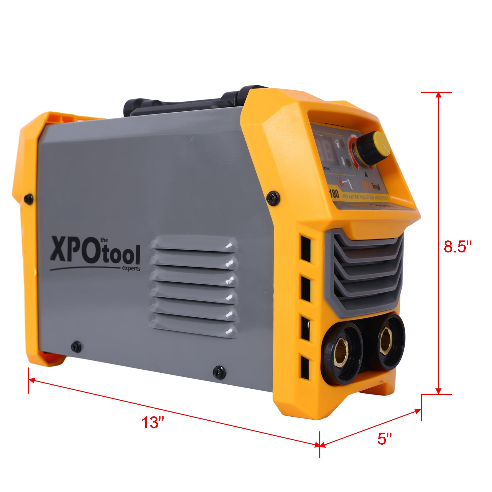 110 220V Mma Welder, 180A Stick Arc Welding Machine Igbt Inverter Digital Display Lcd Hot Start Welder With Electrode Holder, Work Clamp, Input Power Adapter Cable Dual Voltage Dc Yellow Grey Abs Steel Q235