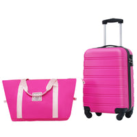 Hardshell Luggage Sets 20Inches Bag Spinner Suitcase With Tsa Lock Lightweight Pink Abs