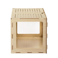 Wooden Hamster Cage Small Animals House, Acrylic Hutch For Dwarf Hamster, Guinea Pig, Chinchilla, Opening Top With Air Vents Natural Mdf