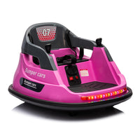 12V Ride On Bumper Car For Kids,1.5 5 Years Old,Baby Bumping Toy Gifts W Remote Control, Led Lights,360 Degree Spin, Vehicle Body With Anti Collision Padding,Five Point Safety Belt Pink Polyethylene
