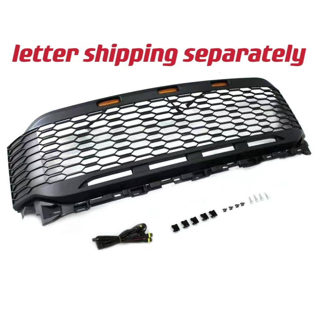 Grill For 2021 2022 2023 Ford F150 Raptor Grill Replacement W Led Lights & Letters Matte Black Matte Black Abs Abs