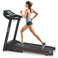 Fitshow App Home Foldable Treadmill With Incline, Folding Treadmill For Home Workout, Electric Walking Running Treadmill Machine 5" Lcd Screen 250 Lb Capacity Bluetooth Music Indoor Fitness Black Handheld Foldable Body Building Carbon Steel