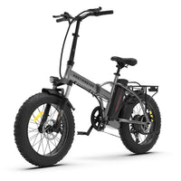 Aostirmotor Folding Electric Bike Ebike Bicycle 750W Motor 20" Fat Tire With 48V 12.5Ah Li Battery Beach Snow Bicycle A30 Cycling Gray Foldable Aluminium