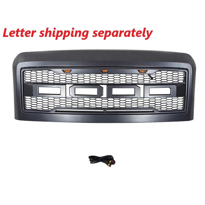 Grill For 2008 2009 2010 Ford F250 F350 F450 Raptor Grill Matte Black W E Lights With Letters Matt Black Abs Abs