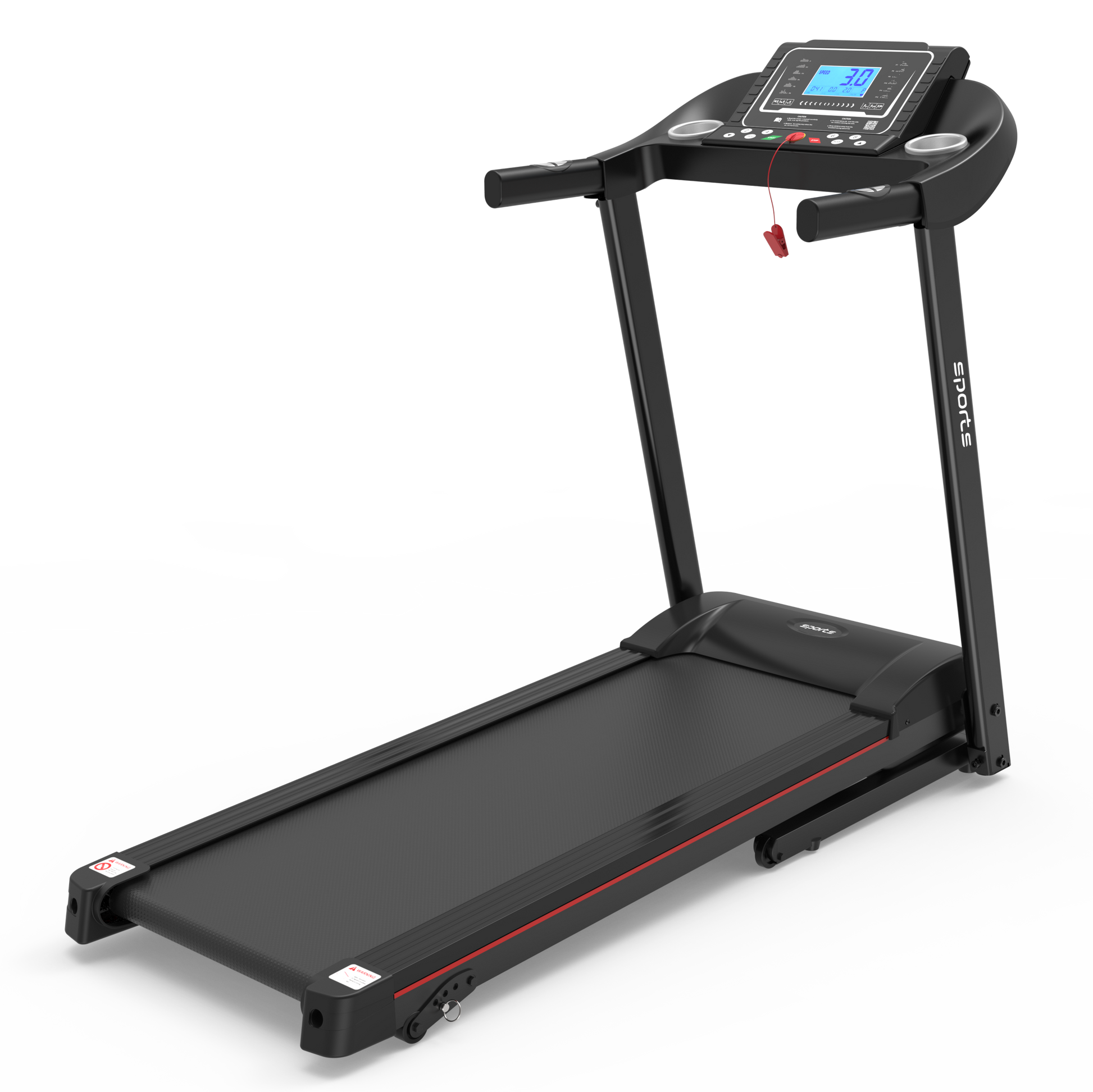 Fitshow App Home Foldable Treadmill With Incline, Folding Treadmill For Home Workout, Electric Walking Running Treadmill Machine 5" Lcd Screen 250 Lb Capacity Bluetooth Music Indoor Fitness Black Handheld Foldable Body Building Carbon Steel