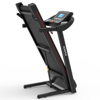 Fitshow App Home Foldable Treadmill With Incline, Folding Treadmill For Home Workout, Electric Walking Running Treadmill Machine 5" Lcd Screen 250 Lb Capacity Bluetooth Music Indoor Fitness Black Handheld Foldable Body Building Carbon Steel