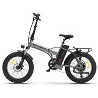 Aostirmotor Folding Electric Bike Ebike Bicycle 750W Motor 20" Fat Tire With 48V 12.5Ah Li Battery Beach Snow Bicycle A30 Cycling Gray Foldable Aluminium