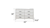 Denver Modern Style 6 Drawer Dresser Made With Wood In Gray Gray Bedroom Contemporary,Modern Solid Wood Mdf Wood