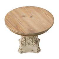 D10.5" X 7.5" Cake Stand, Wood Cake Plate With Magnesium Base Cream Brown Magnesium Oxide