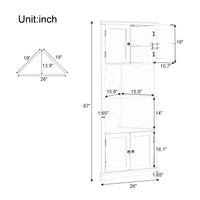 Tall Bathroom Storage Cabinet, Corner Cabinet With Doors And Adjustable Shelf, Mdf Board, White White Mdf