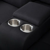 59.4'' Manual Reclining Lovesea Black Fabric