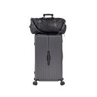 Luggage Set 4 Pcs 20" 24" 29" Travel Bag , Pc Abs Durable Lightweight Luggage With Collapsible Cup Holder, 360 Silent Spinner Wheels, Tsa Lock, Gray Dark Gray Abs Pc