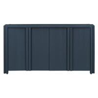 Designed Storage Cabinet Sideboard With 4 Doorsadjustable Shelves, Suitable For Living Rooms, Entrance And Study Rooms. Navy Blue Mdf Acacia