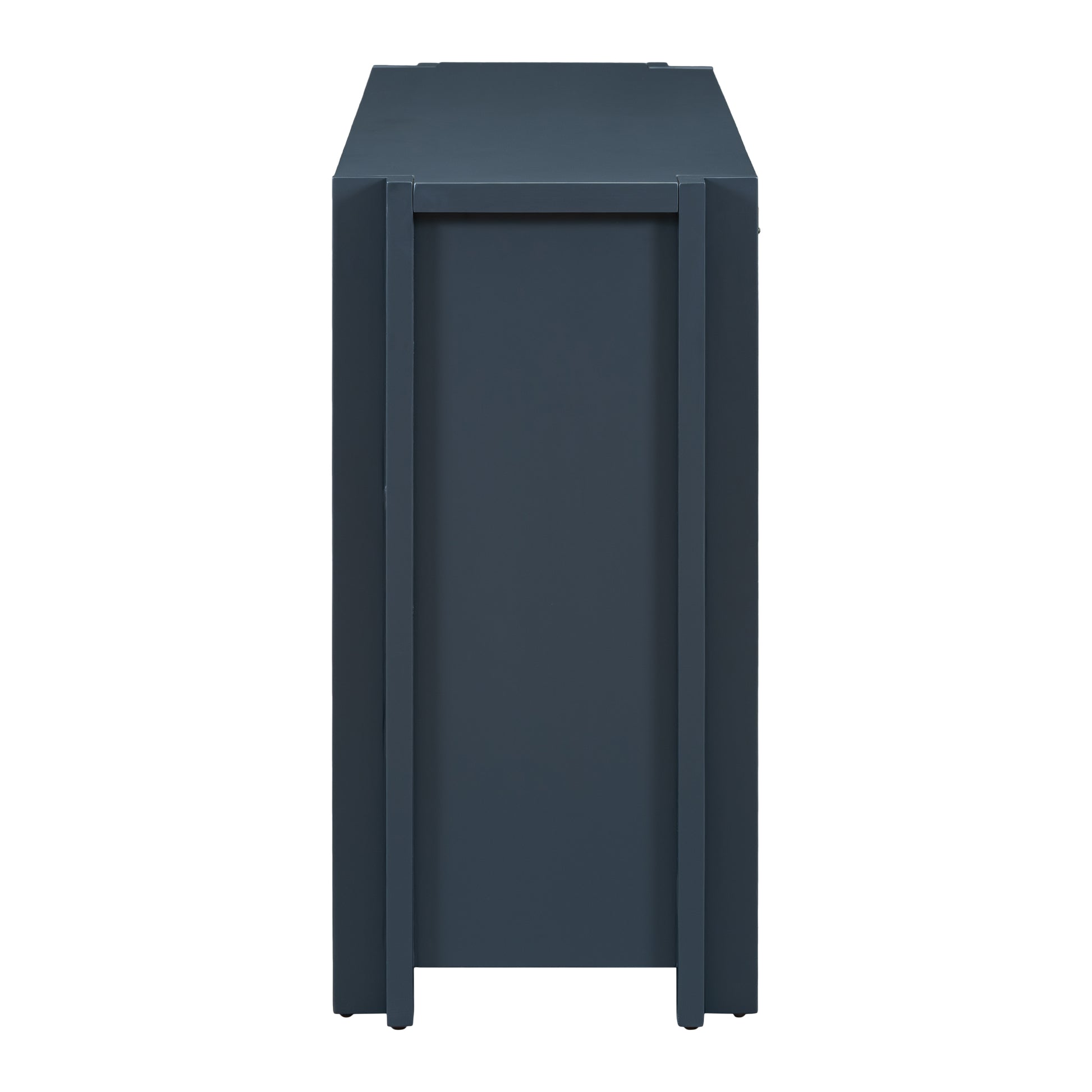 Designed Storage Cabinet Sideboard With 4 Doorsadjustable Shelves, Suitable For Living Rooms, Entrance And Study Rooms. Navy Blue Mdf Acacia