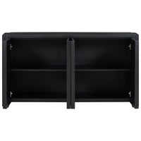Designed Storage Cabinet Sideboard With 4 Doorsadjustable Shelves, Suitable For Living Rooms, Entrance And Study Rooms. Black Mdf Acacia