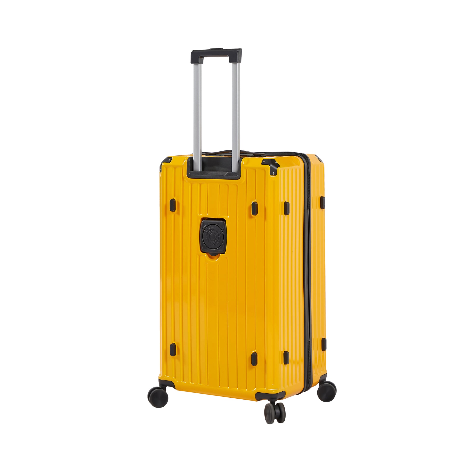 Luggage Set 4 Pcs 20" 24" 29" Travel Bag , Pc Abs Durable Lightweight Luggage With Collapsible Cup Holder, 360 Silent Spinner Wheels, Tsa Lock, Yellow Yellow Abs Pc