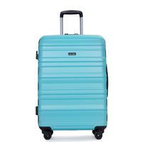 Expandable 3 Piece Luggage Sets Pc Lightweight & Durable Suitcase With Two Hooks, Spinner Wheels, Tsa Lock, 21 25 29 Aqua Blue Aqua Blue Pc