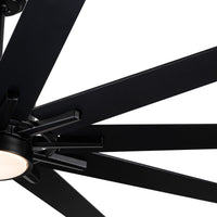 72 In.Integarted Led Large Black Double Finish Ceiling Fan With Remote Control Antique Black Classic,Contemporary,Farmhouse,Rustic Plywood Metal & Wood