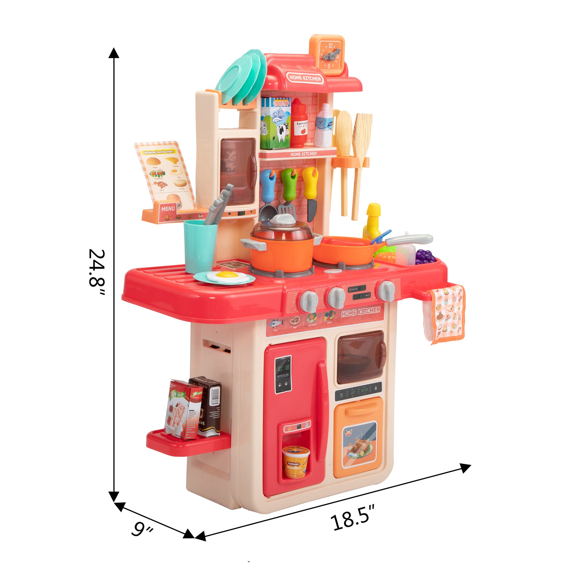 Kids Kitchen Playset Toys Red Red Polypropylene