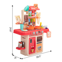 Kids Kitchen Playset Toys Red Red Polypropylene