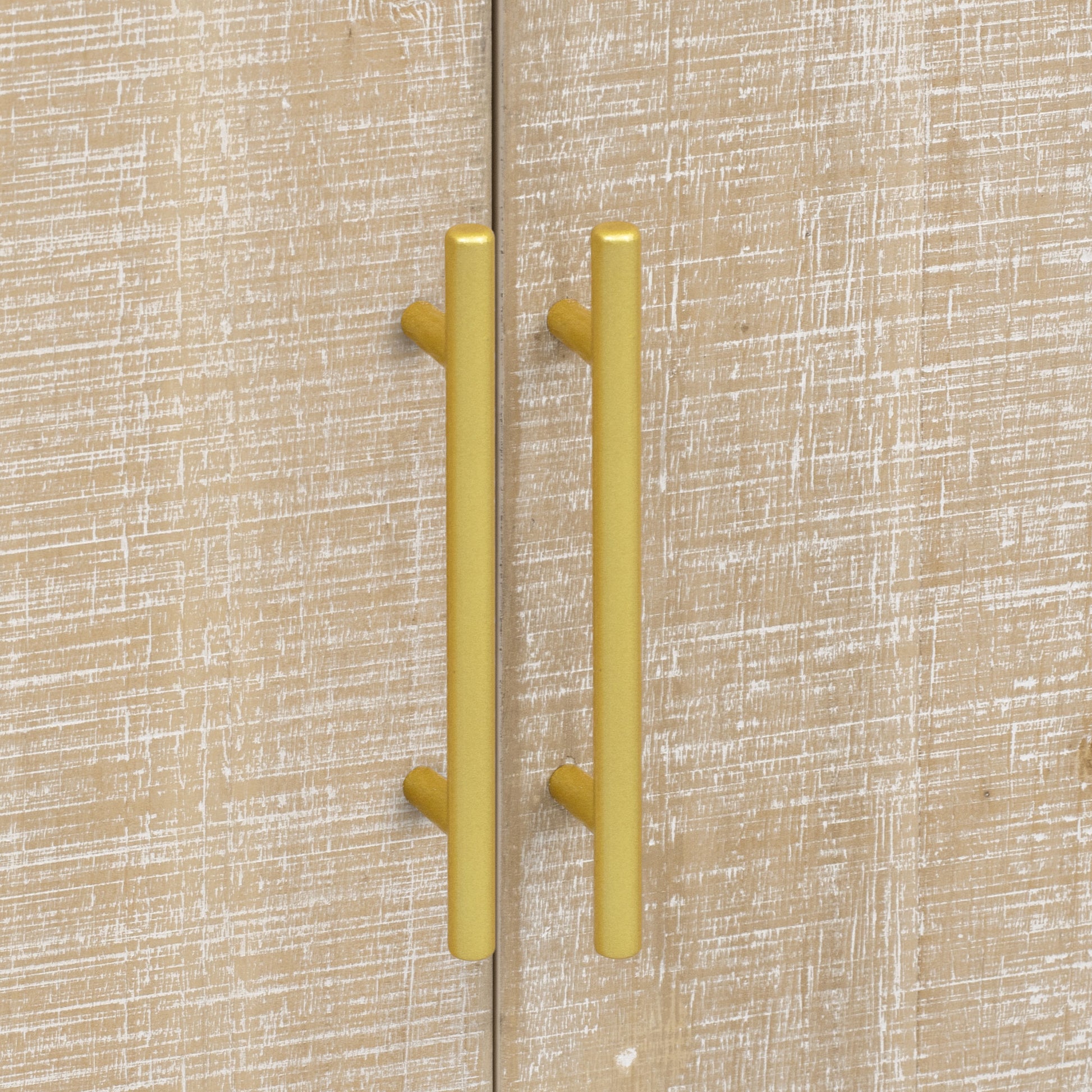 Retro Minimalist Curved Sideboard With Gold Handles And Adjustable Dividers For Living Room Or Dining Room Natural Wood Wash Natural Wood Wash Mdf