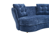 Polyester Fiber Loveseat Sofa Upholstered Couch With Golden Metal Legs Club Two Seat Sofa For Living Reading Room Bedroom Apartment Small Space Dorm,Blue Blue Polyester Wood Primary Living Space Soft Tight Back Modern Polyester