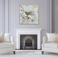 Home Hand Painted "Unveiled Gilded Hearts" Oil Painting 48"H X 48"W White Gold Canvas