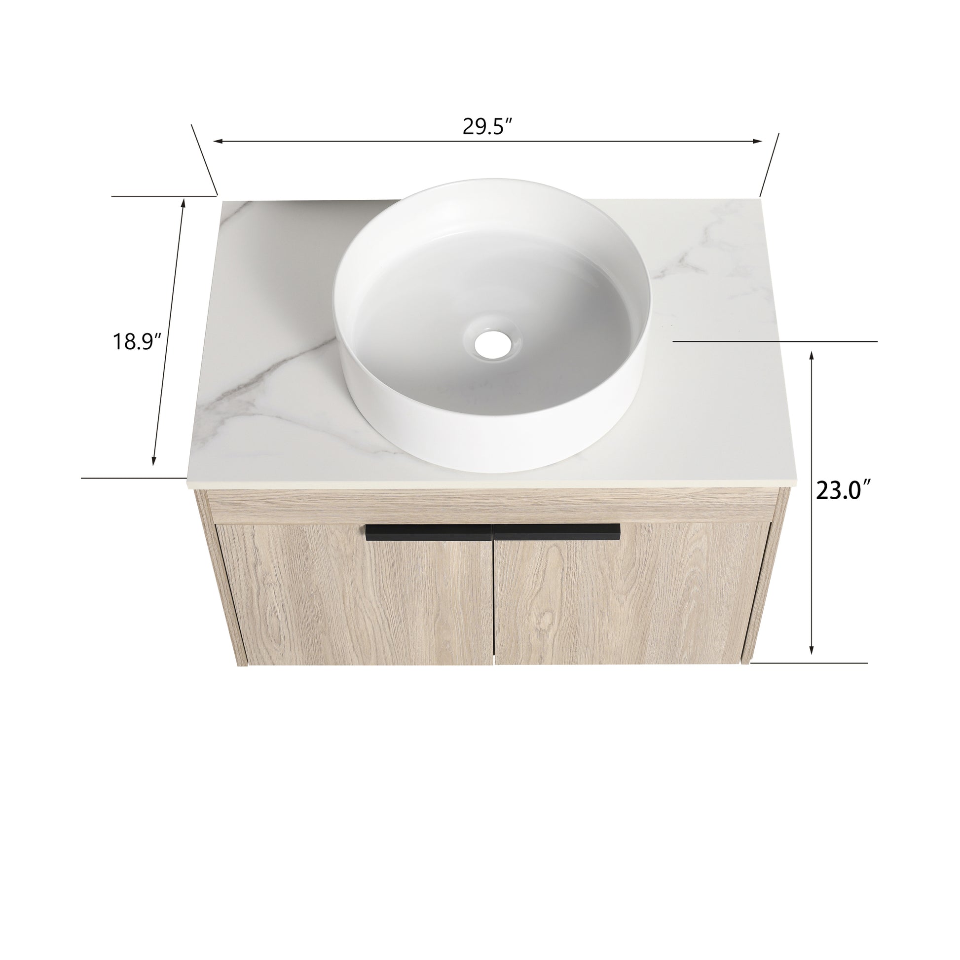 30 " Modern Design Float Bathroom Vanity With Ceramic Basin Set, Wall Mounted White Oak Vanity With Soft Close Door,Kd Packing,Kd Packing,2 Pieces Parcel Top Bab400Mowh White Oak 2 Bathroom Wall Mounted Plywood