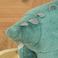 Kids Plush Ride On Rocking Horse Triceratops Shaped Plush Toy Rocker With Realistic Sounds For Child 36 72 Months Dark Green Green Wood